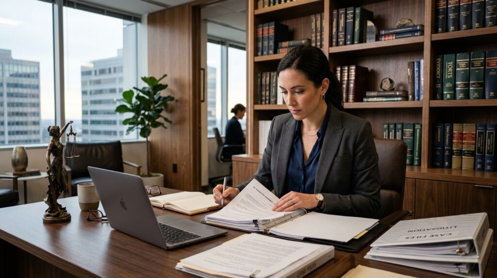 Abogada trabajando